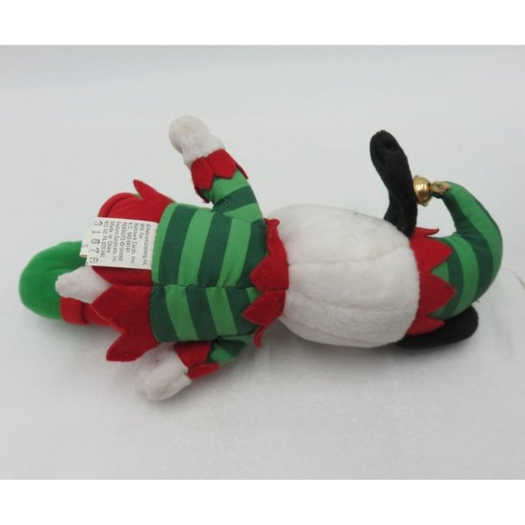 HALLMARK PEANUTS Snoopy Elf Plush Stuffed Toy Green and Red Jester 10" - Picture 11 of 11